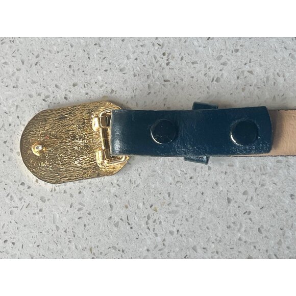 US Air Dark Blue Leather Belt with Enamel Buckle 26.5” to 30” Vintage Aviation main image 6